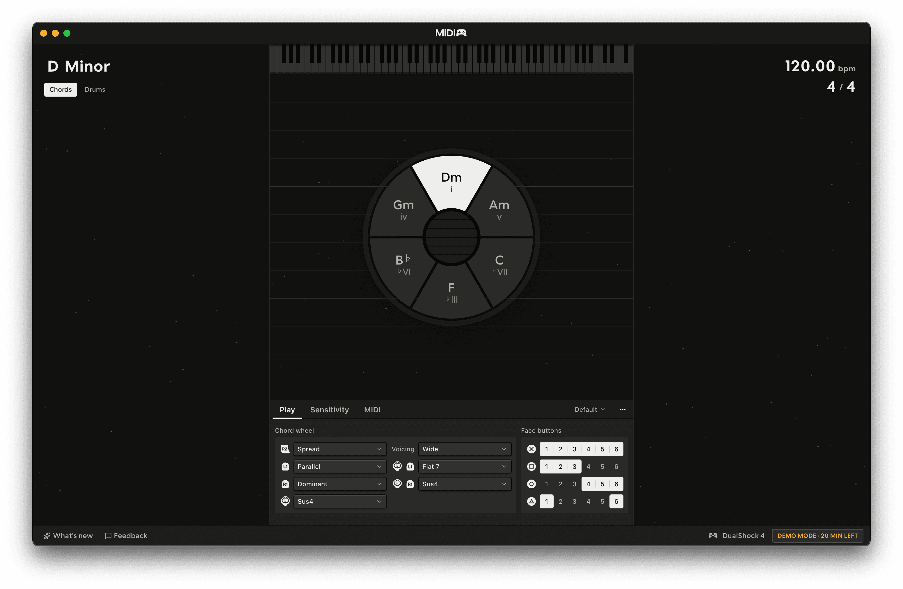 The window in Demo Mode, the badge in the title bar